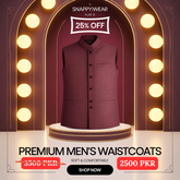 Men’s Blue & Red Salika Waistcoat – Premium Formal Waistcoat for Men | SnappyWear