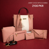 Jimmy Choo 5 Piece Bag Set for Women – Premium Handbag Combo (Tote, Sling, Wallet & Card Holder) | SnappyWear Pakistan