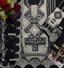 Bin Ilyas Lawn Collection Black Lover Suit – Heavy Embroidered 3PC Lawn Dress Rs.6500
