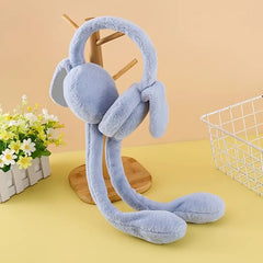 Cute Jumping Rabbit Earmuffs Hat – Plush Moving Ears Bunny Cap for Kids | Fun Winter Toy Hat