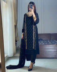Luxury Embroidered Organza 3PC Suit with Dupatta & Trouser – Premium Women Dress Rs.3300