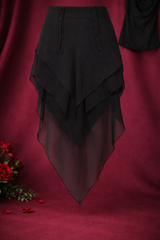 3 Layer Khimar Hijab Set with Niqab – Premium Imported Chiffon | Lightweight Modest Wear | Full Coverage Black Abaya Style