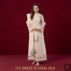 Qalamkar Luxury Lawn Chikankari Collection – Heavy Embroidered 3PC Suit Rs.6000