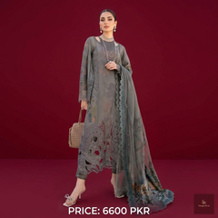 Luxury Lawn Collection 2026 – Premium Heavy Embroidered Designer Suit Rs.6600