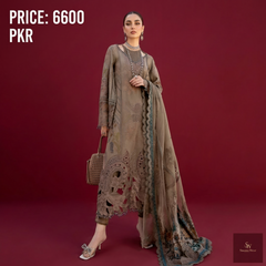 Luxury Lawn Collection 2026 – Heavy Embroidered 3PC Designer Suit Rs.6600