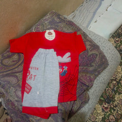 Stylish Red & Grey Boys Suit – Party Wear Outfit for Kids (PKR 1000)