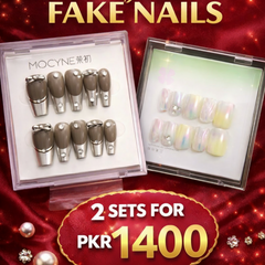 10 pairs of stylish press-on nails in just 600 PKR! 💅 Perfect for every occasion, easy to apply, reusable, and super trendy designs to upgrade your look instantly.