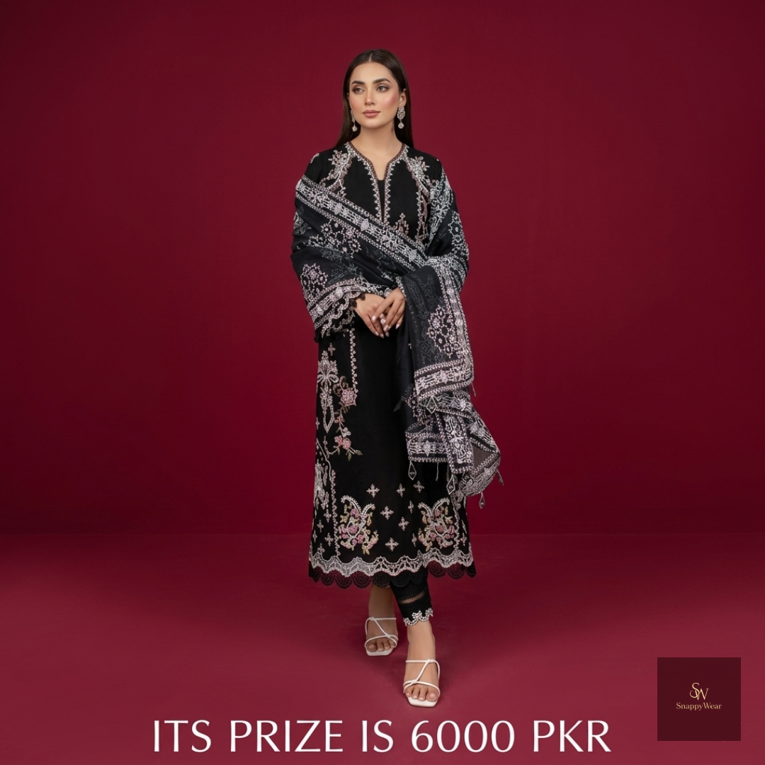 Qalamkar Lawn New Collection – Heavy Embroidered 3PC Designer Suit Rs.6000